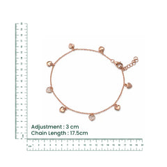 Rose Gold Heart Charm Bracelet