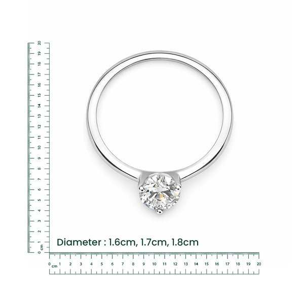 Classic Solitaire Silver Ring