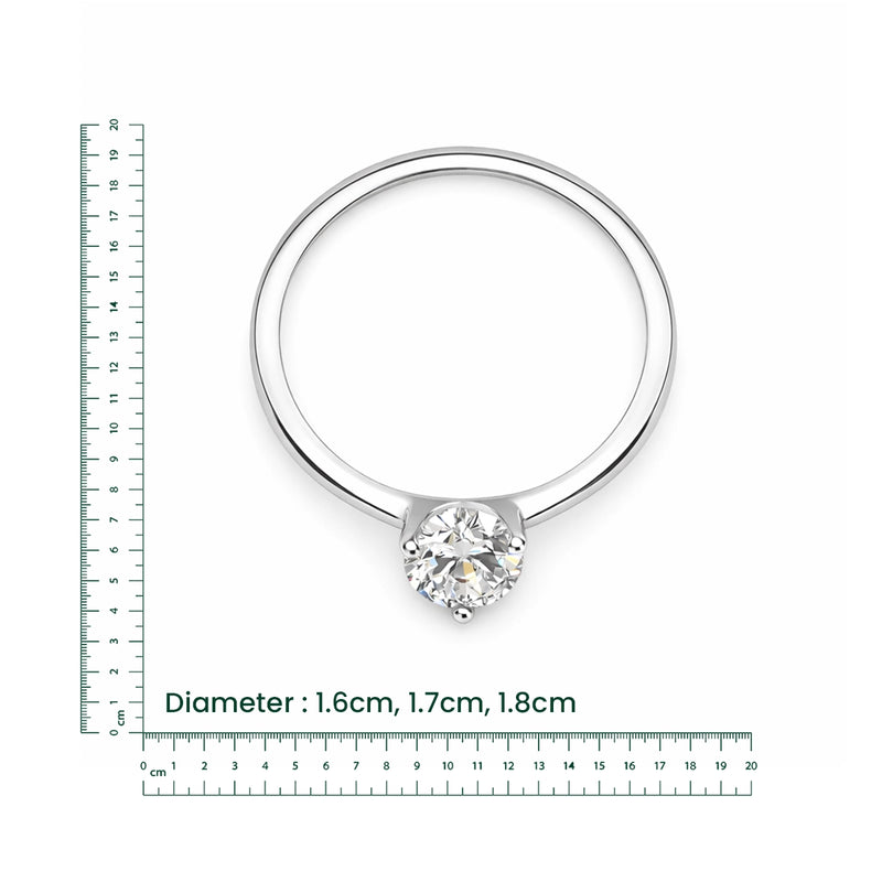Classic Solitaire Silver Ring