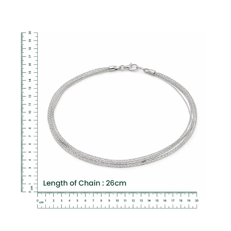 Silver Layered Chain Anklet