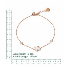 Rose Gold Heart Pearl Bracelet