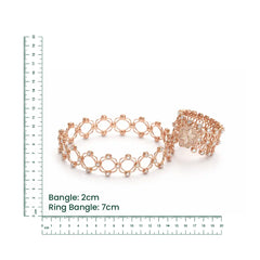 Rose Bloom Harmony Adjustable Bangle Ring