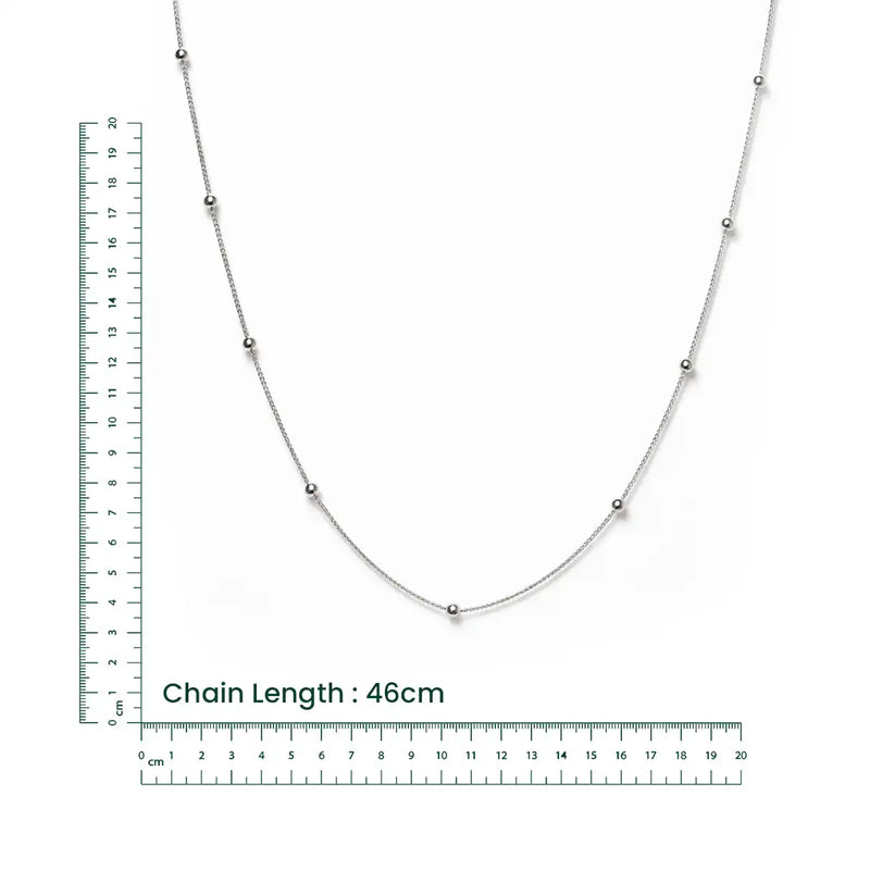 Silver Beaded Station Chain