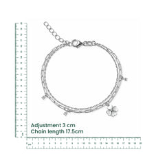 Floral Charm Silver Bracelet