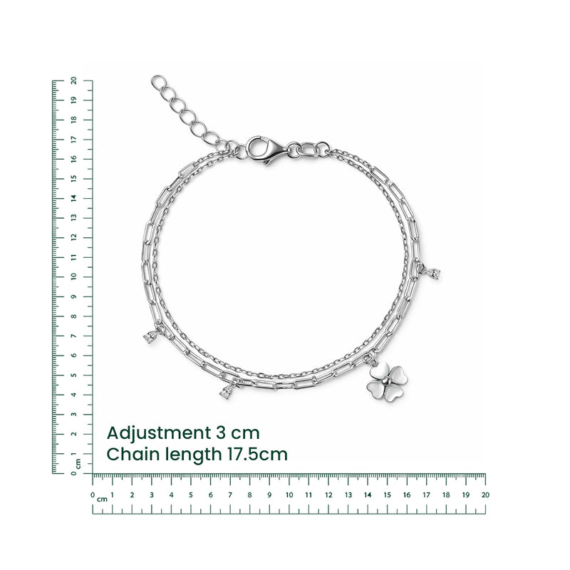Floral Charm Silver Bracelet