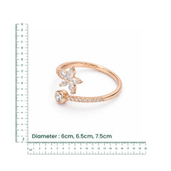 Rose Gold Floral Wrap Crystal Ring