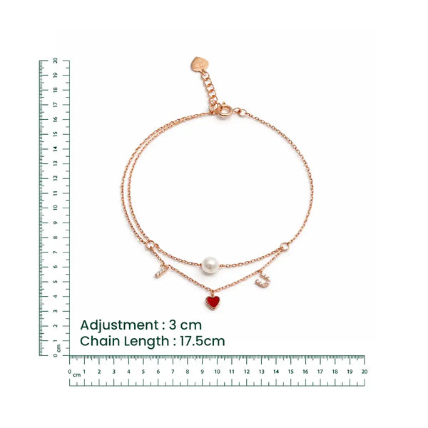 Rose Gold Layered Love Charm Bracelet