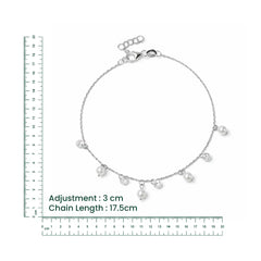 Silver Pearl & Crystal Charm Bracelet