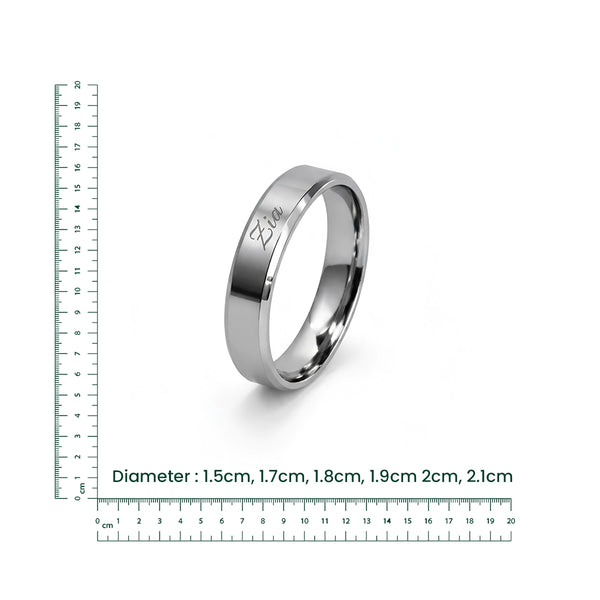 Classic Two-Tone Silver Band Ring (Personalised Engraving)