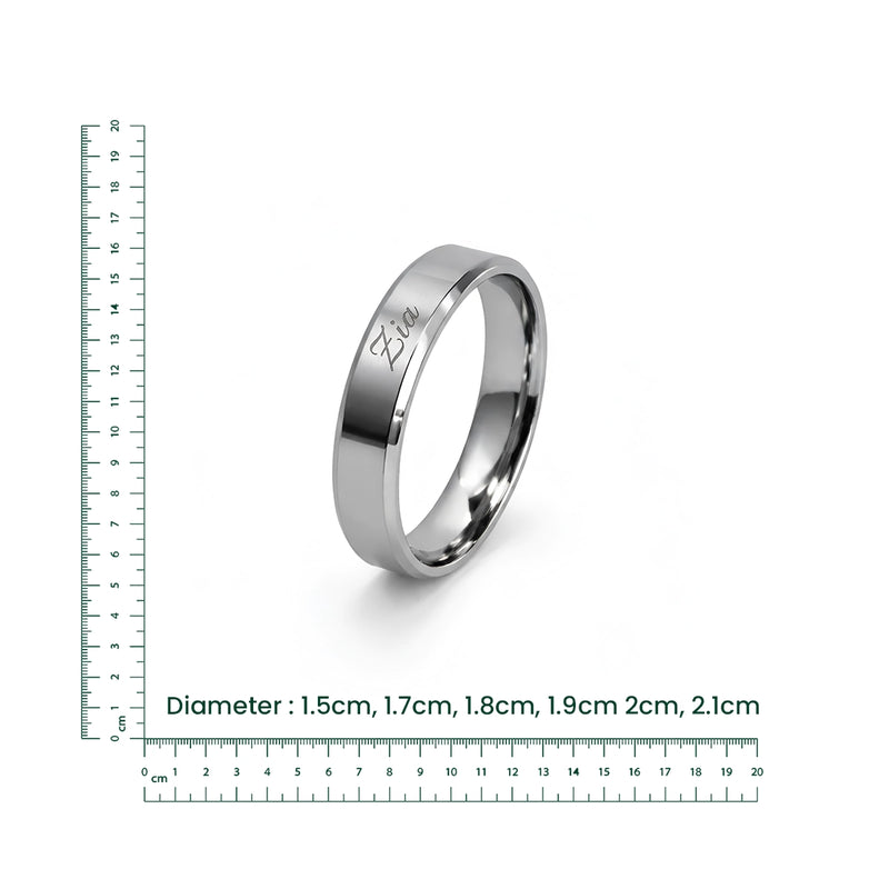 Classic Two-Tone Silver Band Ring (Personalised Engraving)