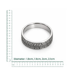 Greek Pattern Silver Band Ring