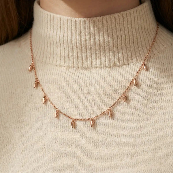 Rose Gold Spear Charm Necklace