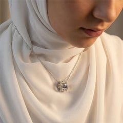 Silver Happy Aura Slider Necklace