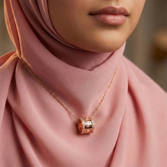 Rose Gold Happy Aura Slider Necklace