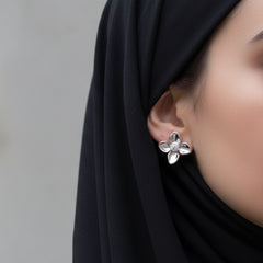 Petal Grace Silver Pendant & Stud Combo