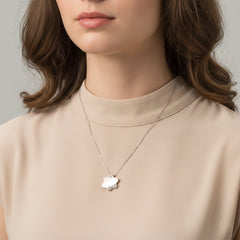 Minimal Bloom Silver Pendant & Stud Combo