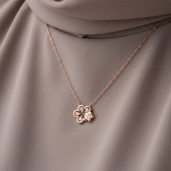 Rose Bloom Sparkle Pendant & Stud Combo