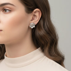 Platinum Bloom Stud Earrings