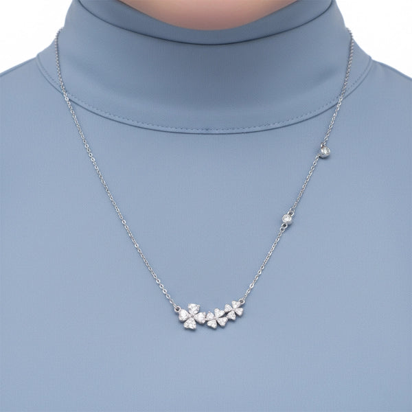 Blossom Silver Necklace & Stud Combo