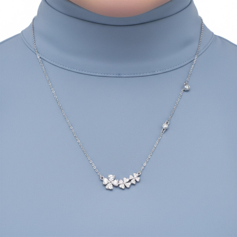 Blossom Silver Necklace & Stud Combo