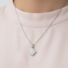 Crystal Cluster Silver Pendant & Stud Combo