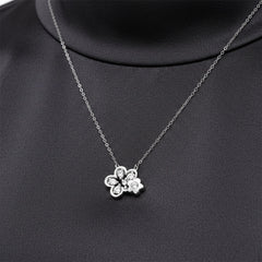Floral Sparkle Silver Pendant & Stud Combo