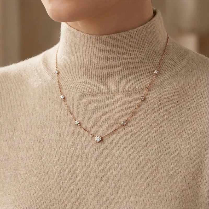 Rose Gold Midnight Dew Necklace