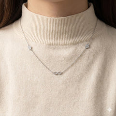 Silver Infinity & Icons Station Necklace