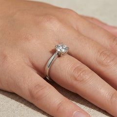 Classic Solitaire Silver Ring