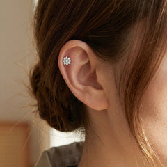 Crystal Bloom Silver Stud