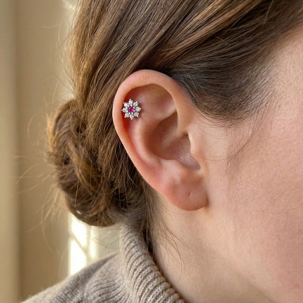 Rose BloomStar Silver Stud