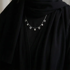 Silver Heart-Star Necklace