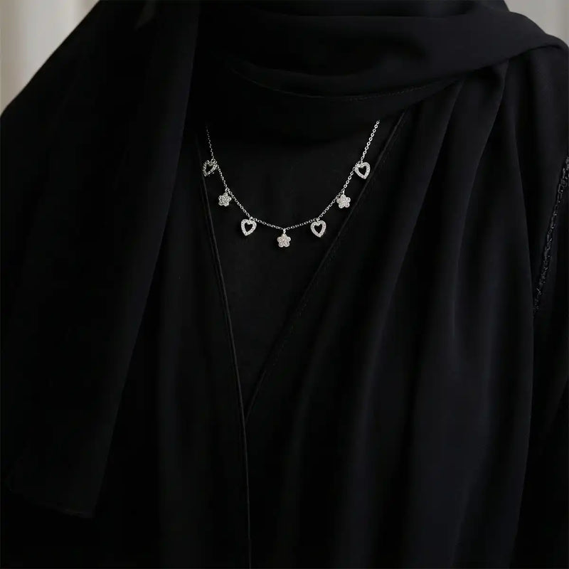 Silver Heart-Star Necklace