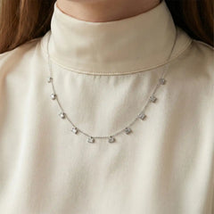 Silver Starlight Baguette Necklace