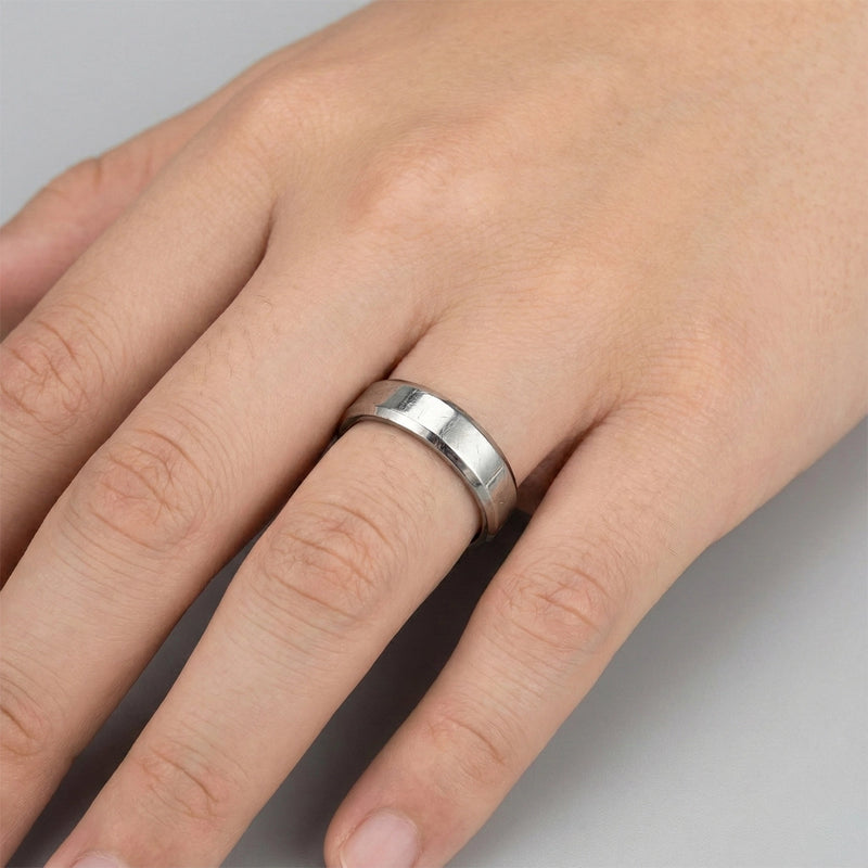 Classic Two-Tone Silver Band Ring