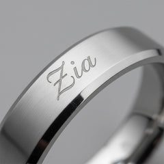 Classic Two-Tone Silver Band Ring (Personalised Engraving)