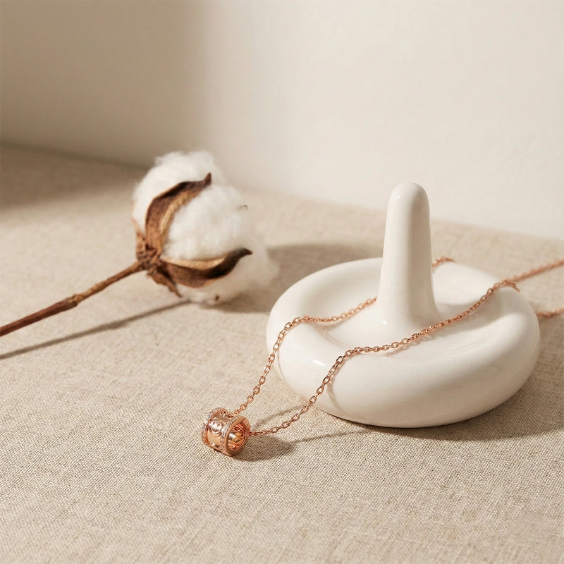 Rose Gold Happy Aura Slider Necklace