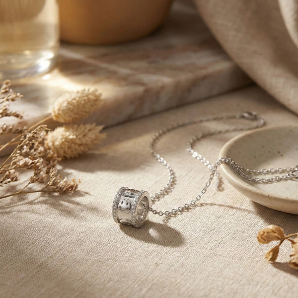 Silver Happy Aura Slider Necklace