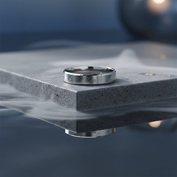 Classic Two-Tone Silver Band Ring (Personalised Engraving)