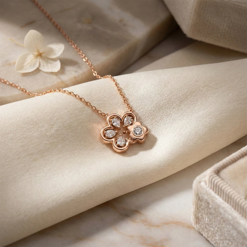 Rose Petal Pendant Necklace