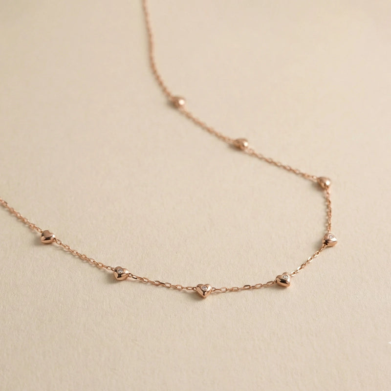 Rose Gold Eternal Love Heart Necklace
