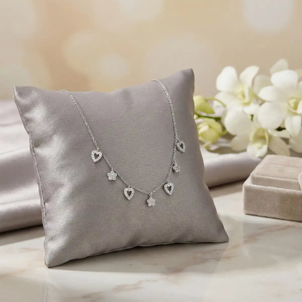 Silver Heart-Star Necklace