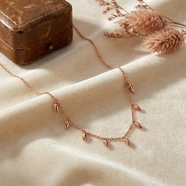 Rose Gold Spear Charm Necklace