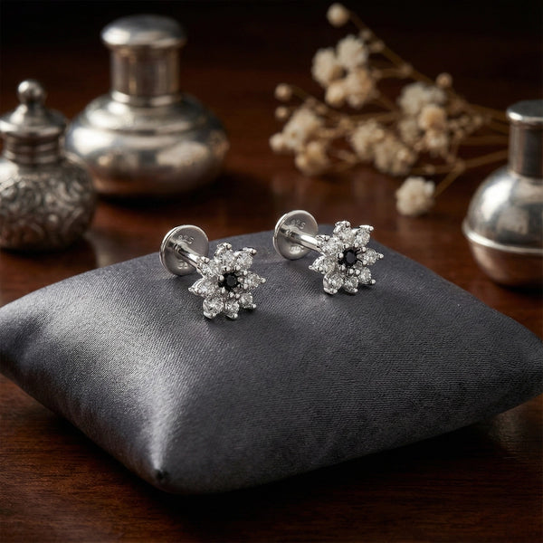 Black BloomStar Silver Stud