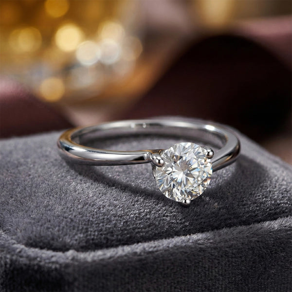 Classic Solitaire Silver Ring