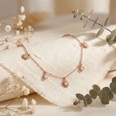 Rose Gold Sunburst Charm Bracelet