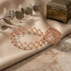 Rose Bloom Harmony Adjustable Bangle Ring