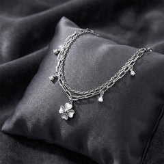 Floral Charm Silver Bracelet