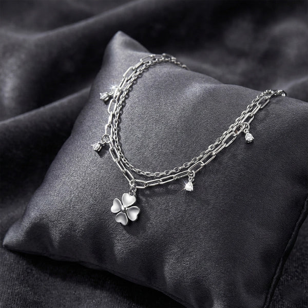 Floral Charm Silver Bracelet