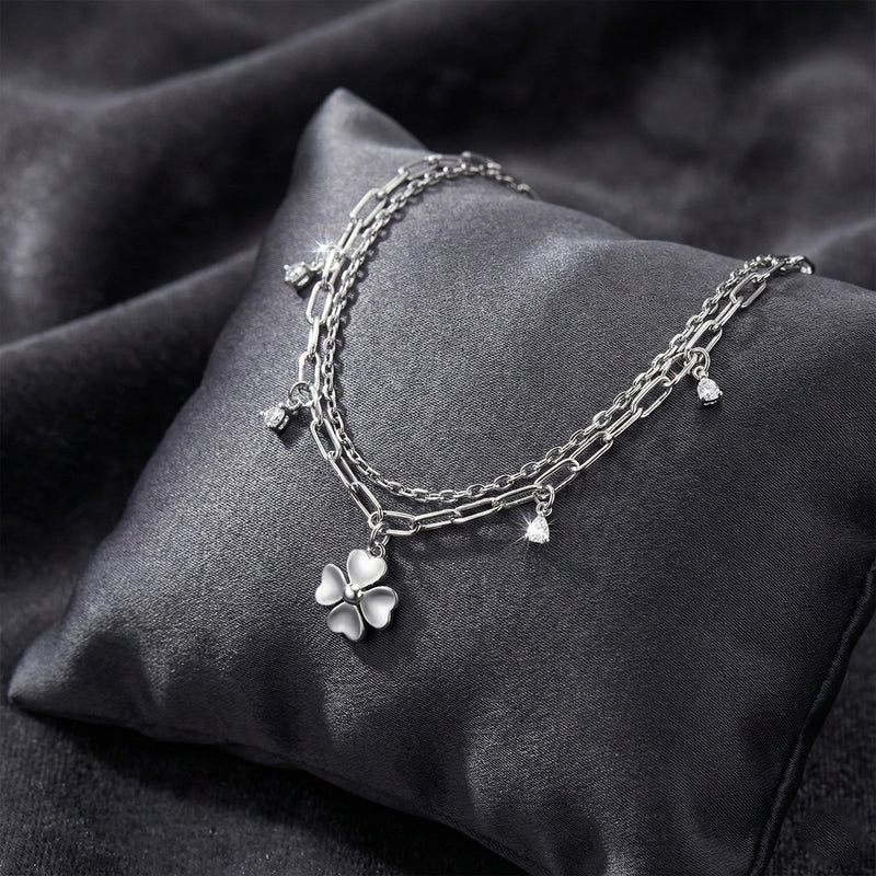 Floral Charm Silver Bracelet